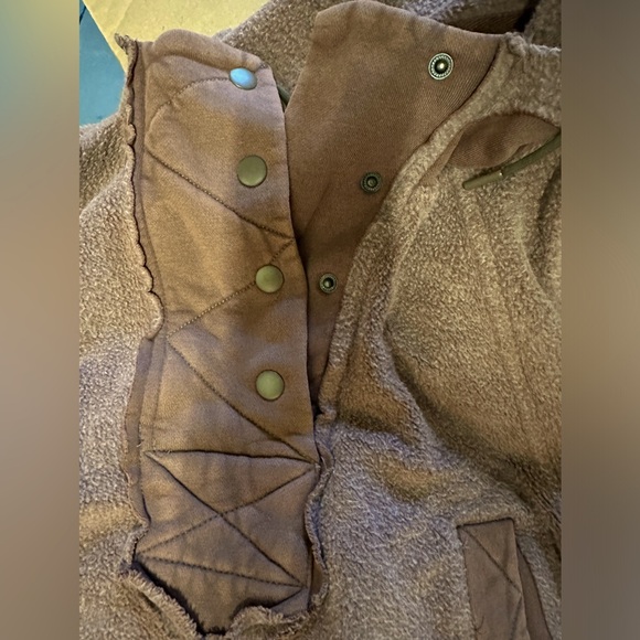 We The Free by Free People New Sadie Surplus Tunic Fleece Jacket Brown S Fits XL - Picture 5 of 16